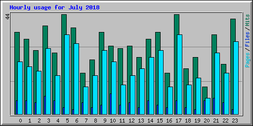 Hourly usage for July 2018