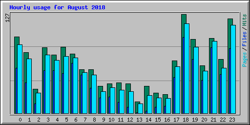 Hourly usage for August 2018