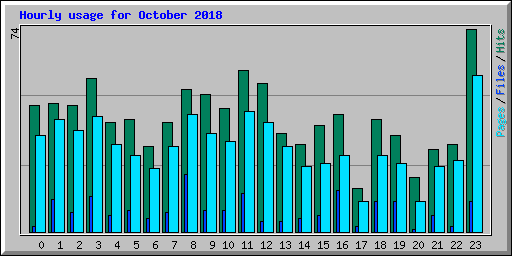 Hourly usage for October 2018