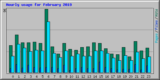 Hourly usage for February 2019