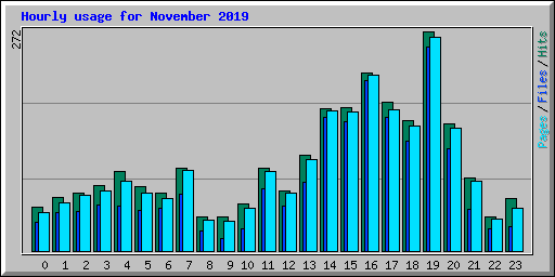 Hourly usage for November 2019
