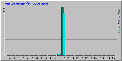 Hourly usage for July 2020